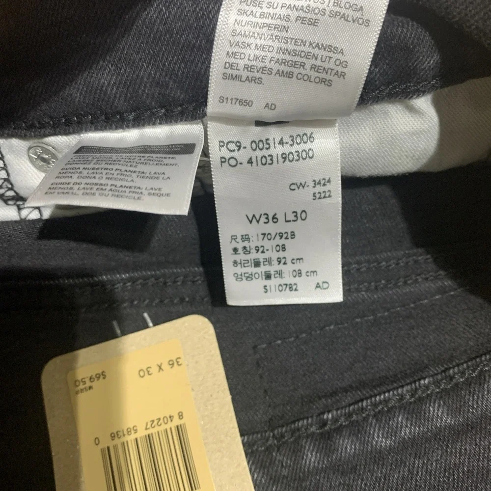 Levis 514 Straight Fit Mens Jeans Stretch Jeans Black Size‎ 36X30